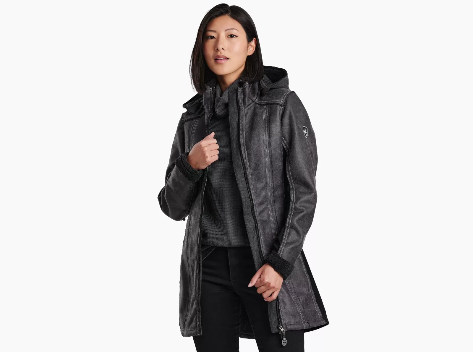 Cheap KÜHL Dani Sherpa Trench Raven | Woodland | Oak