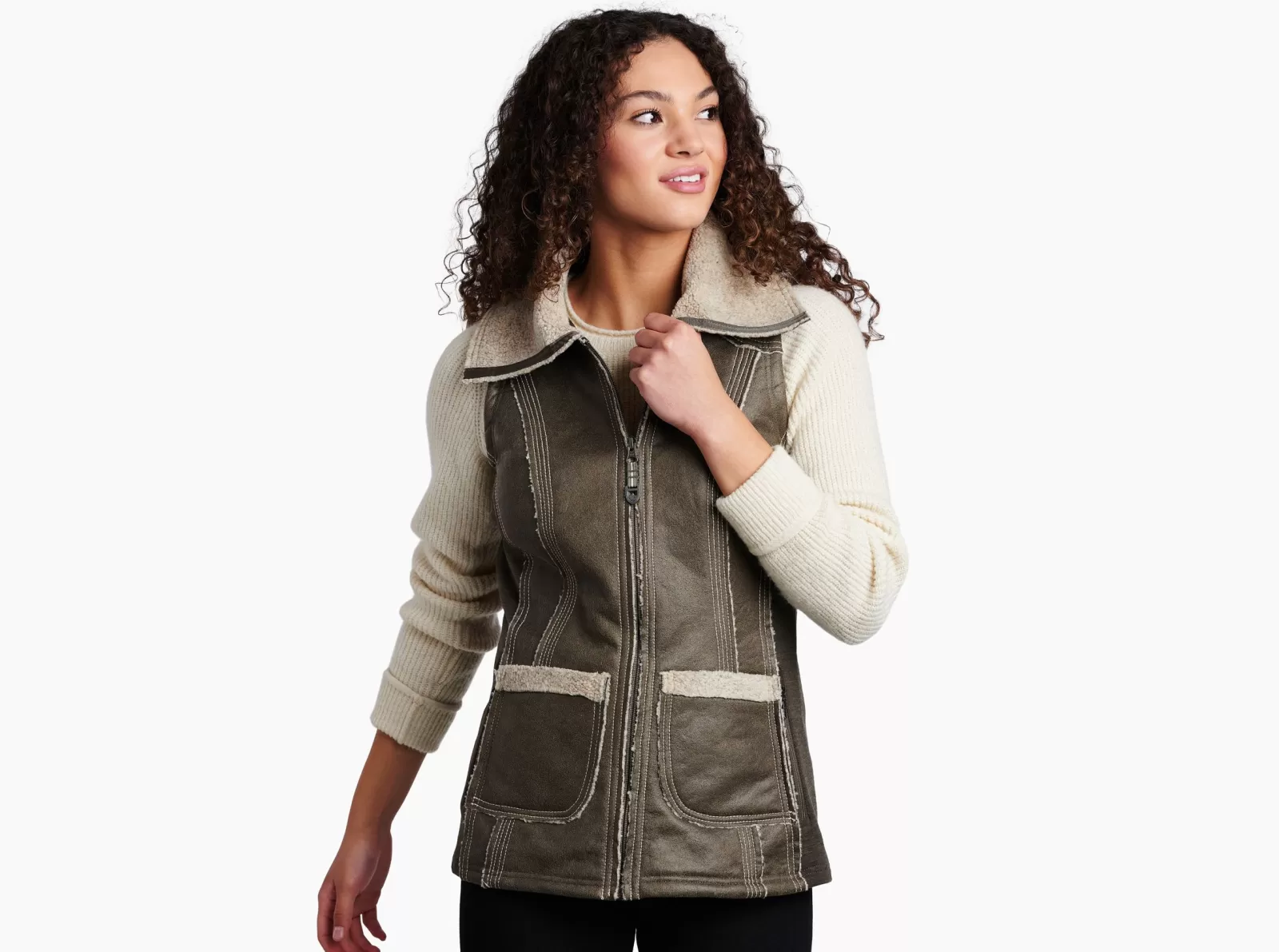 Online KÜHL Dani Sherpa Vest Woodland | Oak | Raven