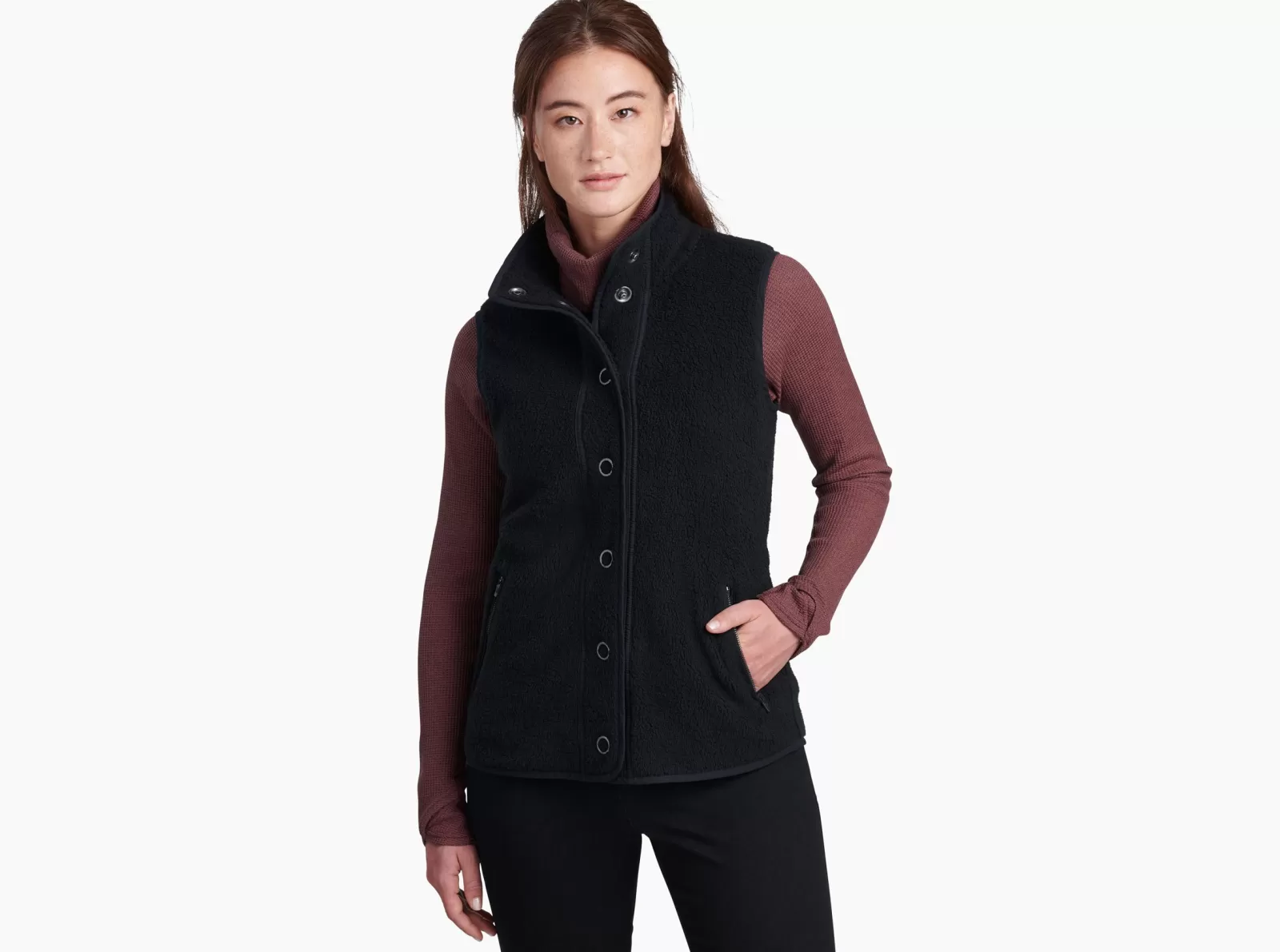 Outlet KÜHL Klifton Snap Vest Raven | Sea Salt