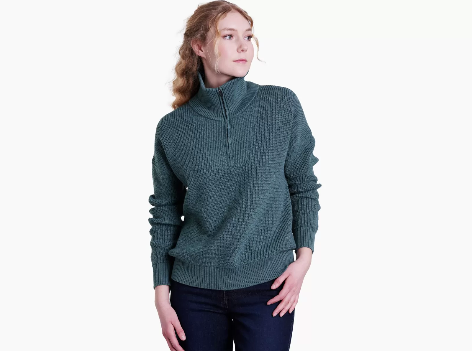 Flash Sale KÜHL Norda 1/4 Zip Sweater Evergreen | Stone | Charcoal