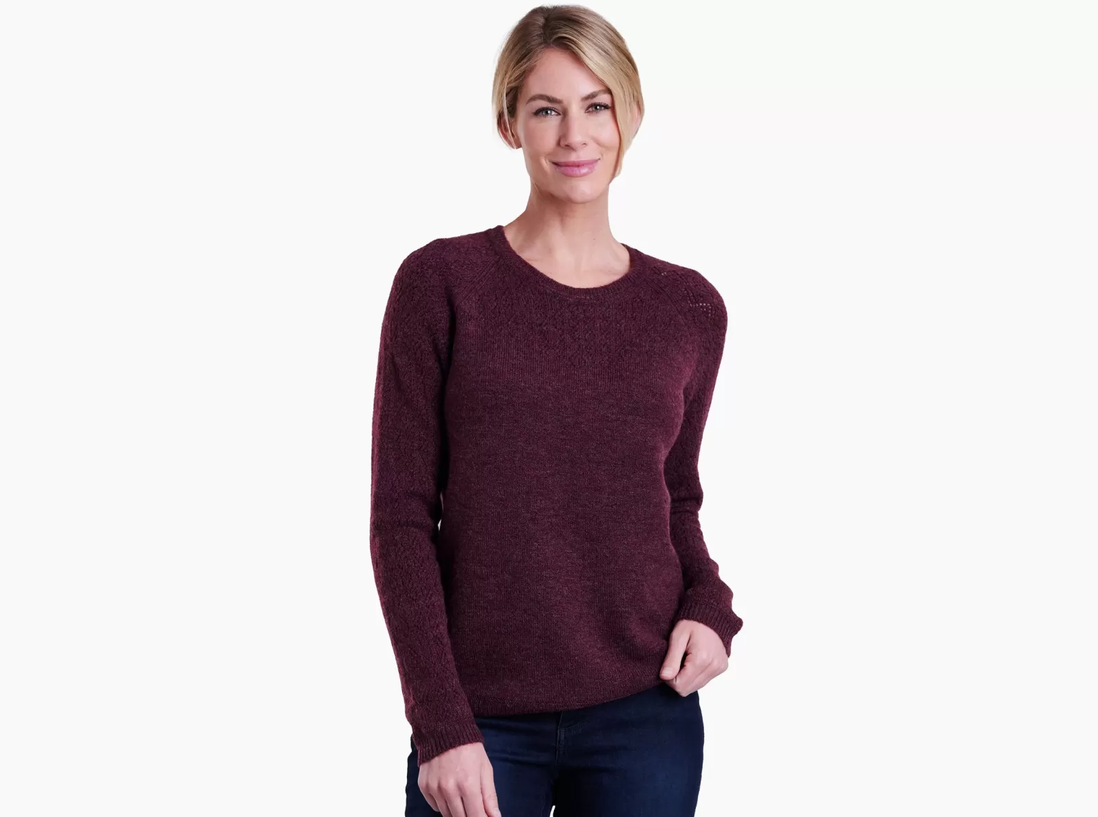 Fashion KÜHL Sonata Pointelle Sweater Zinfandel | Glacier | Black | Stone