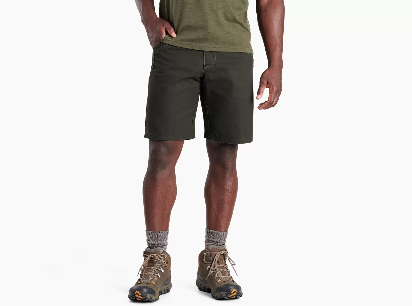 Shop KÜHL The Law Short Espresso | Dark Khaki | Carbon