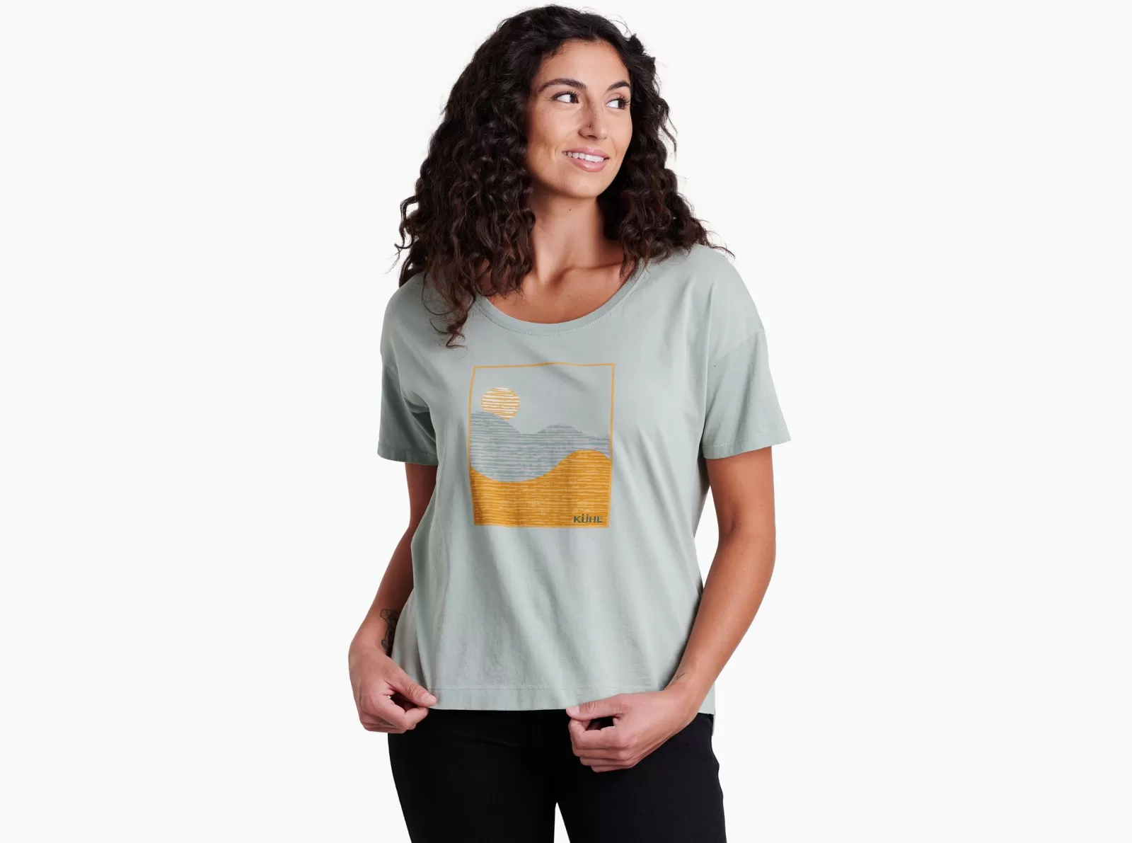 Fashion KÜHL Waves Tee Agave | Golden Spice